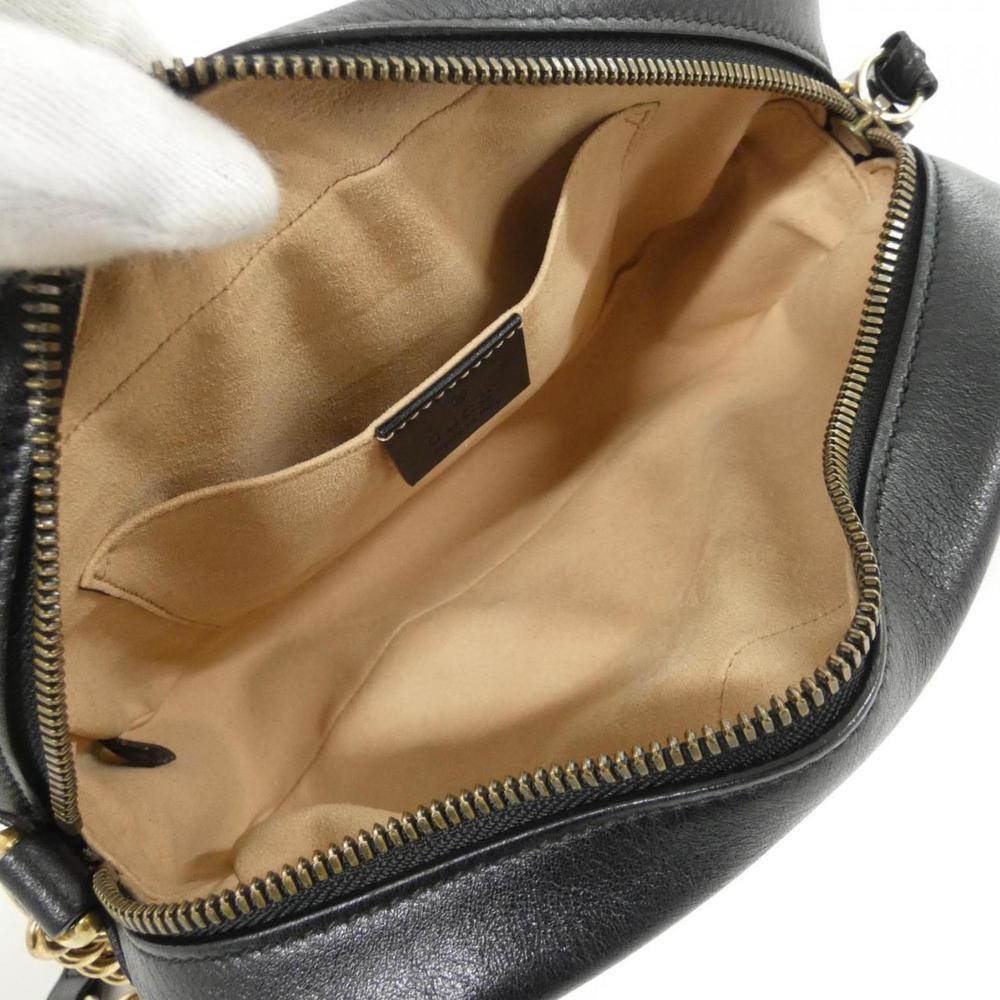 GUCCI Black GG Marmont Shoulder Bag - Picture 9 of 10
